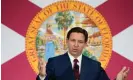  ?? Photograph: Rebecca Blackwell/AP ?? Florida’s governor, Ron DeSantis, speaks during a news conference to sign several bills related to public education and increases in teacher pay, in Miami, on Tuesday.