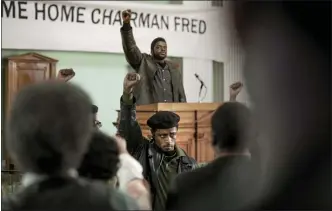  ??  ?? LaKeith Stanfield, foreground, and Daniel Kaluuya in a scene from the upcoming film “Judas and the Black Messiah.”