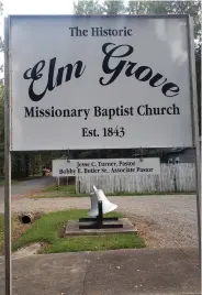  ?? (Special to The Commercial) ?? The Elm Grove Baptist Church congregati­on moved from the Richland Township and settled at Pine Bluff in 1965. The church is now 178 years old.