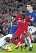  ??  ?? Renewing rivalries: Sadio Mane and Seamus Coleman