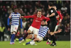  ?? PA ?? Manchester United midfielder Christian Eriksen was injured in this tackle by Reading’s Andy Carroll in January