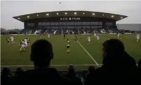  ??  ?? Fylde were watched by 1,668 fans against Aldershot, boosted by travelling Sunderland and Plymouth fans who had no match of their own to attend. Photograph: Colin McPherson/ The Guardian