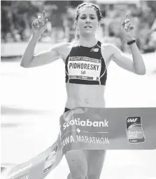  ?? ASHLEY FRASER ?? Dayna Pidhoresky was the top Canadian woman at last month’s Ottawa Marathon, finishing seventh with a time of 2:36.08.