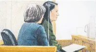  ?? JANE WOLSAK THE CANADIAN PRESS ?? Huawei executive Meng Wanzhou appeared in a B.C. court on Friday seeking bail, but the Crown argued she poses a flight risk.