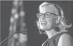  ?? SEAN LOGAN/THE REPUBLIC ?? U.S. Sen. Kyrsten Sinema speaks during an event hosted by the Arizona Chamber of Commerce and Industry on May 17 at the Arizona Biltmore in Phoenix.