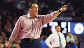  ?? Joshua L. Jones / Associated Press ?? Georgia men’s basketball coach Tom Crean gestures during a game against Florida in Athens, Ga., on March 4.