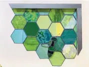  ?? ?? “Green Honeycomb,” Theresa Cashman, stained glass