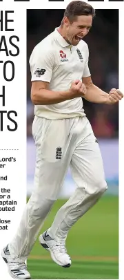  ?? GETTY IMAGES ?? Career best: Chris Woakes took six for 17 at Lord’s