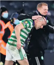  ??  ?? Neil Lennon and Scott Brown after the Scottish Cup Final