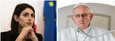  ?? Fotos: dpa ?? Roms Bürgermeis­terin Virginia Raggi und Papst Franziskus.