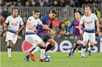  ?? AP ?? Tottenham holte in Barcelona einen Punkt und löste damit das Ticket für das Achtelfina­le