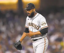  ?? Kevork Djansezian / Getty Images ?? Giants reliever Jarlin Garcia got the win Monday and has allowed three runs over his past 191⁄3 innings, striking out 24.