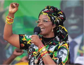  ??  ?? Zimbabwe’s former first lady, Grace Mugabe