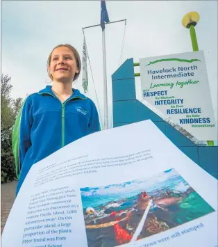  ?? PHOTO / PAUL TAYLOR ?? Chloe Croft, 13, from Havelock North Intermedia­te, won the Young Reporter for the Environmen­t award.