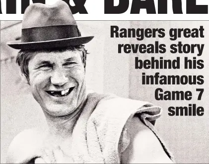  ?? AP ?? NOT WHAT IT SEEMED: Former Rangers star Vic Hadfield was caught on television smiling in the waning moments of a 1974 Game 7 loss to the Flyers. He was responding to a compliment­ary penalty box attendant and was quite upset with the Blueshirts losing...