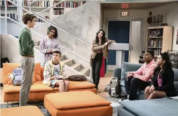  ?? NICOLE WILDER HBO Max/TNS ?? Students navigate high school and the world outside with the help of their slightly hip debate teacher (Isabella Gome, center) in ‘Head of the Class.’