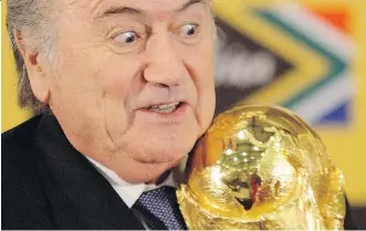  ?? THE ASSOCIATED PRESS/ FILES ?? Now that he’s under criminal investigat­ion, pressure will be on FIFA president Sepp Blatter to step down earlier than next February.