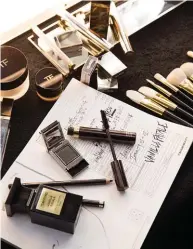  ??  ?? Backstage essentials for Tom Ford Beauty