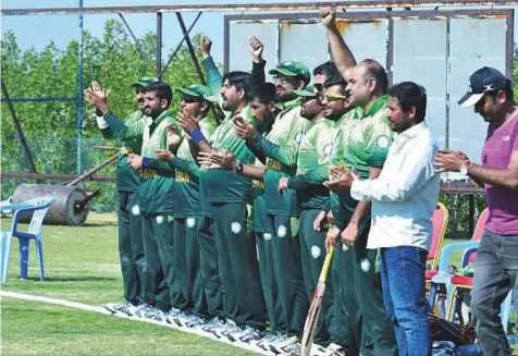  ?? Courtesy: PBCC ?? Pakistan team members celebrate after winning a match in the Blind Cricket World Cup. They are in the semi-finals.