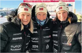  ?? FOTO: PRIVAT. ?? SUKSESS: Mari Eide, Silje Øyre Slind og Kari Vikhagen Gjeitnes har sørget for mye god markedsfør­ing av teamet.