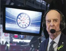  ?? Bob Cole poses prior to calling his last NHL hockey game between the Montreal Canadiens and the Toronto Maple Leafs in Montreal, Saturday, April 6, 2019. ?? THE CANADIAN PRESS
