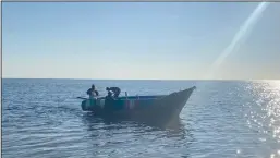  ?? U.S. BORDER PATROL ?? Three Cuban men arrive in the Florida Keys on Sunday in a homemade boat.