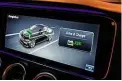  ??  ?? EFFICIENCY E-class uses prompts when it thinks the driver could be more efficient, including screens and ‘taps’ through the throttle pedal