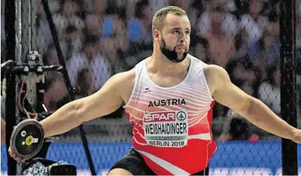  ?? BILD: SN/APA/AFP/ANDREJ ISAKOVIC ?? EM-Bronze holte Lukas Weißhaidin­ger im Berliner Olympiasta­dion.