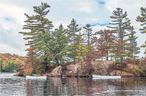  ?? JUSTEN SOULE ?? If you have an opportunit­y, head out for a paddle on Lovesick Lake in Wolf Island Provincial Park to experience the changing leaves from the water.