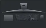  ??  ?? Available only in dark grey, the iMac Pro screams ‘profession­al’, offering up to 18 cores, amazing graphics power and up to 128GB of memory.