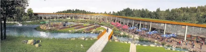  ??  ?? > An artist’s impression­s of the proposed resort in the Afan Valley