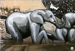  ??  ?? 5 5 Will you spot one of the Big Five?
Street art by @Falko1.