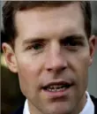  ?? Gene J. Puskar/AP file photo ?? Rep. Conor Lamb, D-Mt. Lebanon, talks with reporters in Mt. Lebanon.