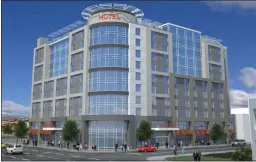  ?? COURTESY OF HENRY CORD ?? A concept image shows the Cambria Hotel, a 175room, 11-story hotel planned for 2850 Stevens Creek Blvd. in San Jose.