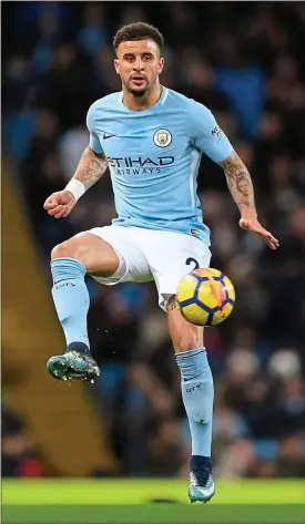  ??  ?? Progress: Kyle Walker has got fitter and stronger since joining Manchester City