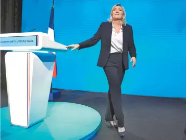  ?? AFP ?? Marine Le Pen dio a la ultraderec­ha francesa el mejor resultado electoral de su historia