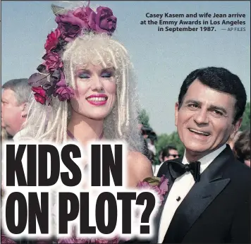  ?? —APFILES ?? Casey Kasem and wife Jean arrive at the Emmy Awards in Los Angeles in September 1987.