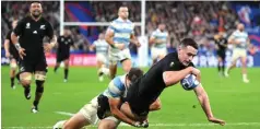  ?? ?? Will Jordan equalled fellow All Blacks Julian Savea and Jonah Lomu and South Africa’s Bryan Habana in scoring eight tries at a single World Cup during Friday’s semi-final win over Argentina