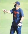  ?? COURTESY OF
U.VA. ATHLETICS ?? Virginia coach Bronco Mendenhall, shown directing a practice, doesn’t want anybody else to travel and then not get to play.