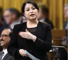  ?? JUST TANG/THE CANADIAN PRESS ?? Minister of Democratic Institutio­ns Maryam Monsef says voting reform legislatio­n will ensure that more Canadians can vote.