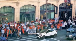  ??  ?? AT A PROTEST
on Hollywood Boulevard on August 31, 2019.