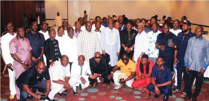  ??  ?? Dokubo with some of the ex-agitators when he resumed office last year