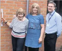  ??  ?? ●●From left, Gillian Smith, Joanne Pearson and Samuel O’Brien, the council’s assistive technology support officer