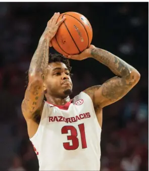  ?? NWA Democrat-Gazette/BEN GOFF ?? Arkansas guard Anton Beard said Thursday that he’s feeling totally fine after dealing with an injured right ankle the last four weeks.