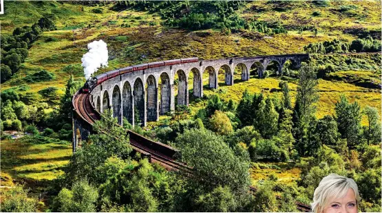  ?? ?? SPECTACULA­R: The famous Jacobite train steaming across the Glenfinnan Viaduct. Top left: Mysterious Loch Morar