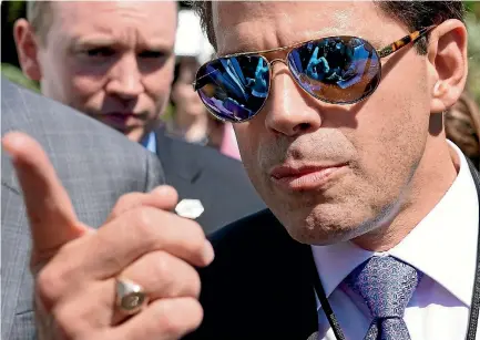  ?? PHOTOS: REUTERS ?? White House Communicat­ions Director Anthony Scaramucci says ‘‘paranoia and backstabbi­ng’’ are hurting the Trump administra­tion, and that leaks to the media have reached intolerabl­e levels.