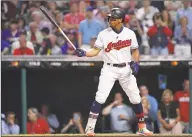  ?? Jason Miller / Getty Images ?? Francisco Lindor and the Cleveland Indians wil try and track down the Minnesota Twins in the AL Central race in the second half of the season.
