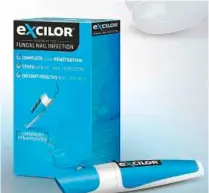  ??  ?? Excilor is specially formulated to effectivel­y penetrate below the surface of nails to treat infections from the root.