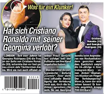 Hat Sich Cristiano Ronaldo Mit Seiner Georgina Verlobt Pressreader