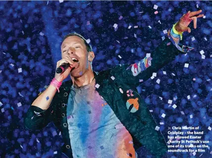  ?? Buda Mendes ?? > Chris Martin of Coldplay – the band has allowed Exeter charity St Petrock’s use one of its tracks on the soundtrack for a film